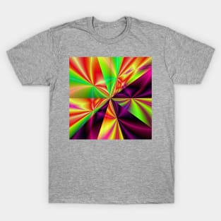 Funky Orange, Green and Magenta Triangle Design T-Shirt